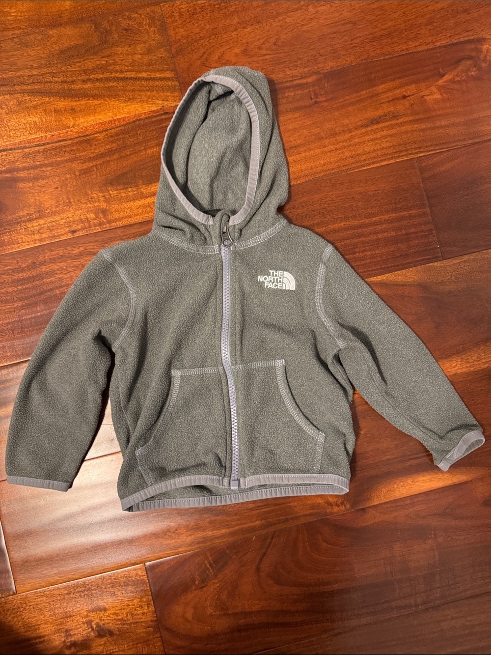 The North Face Infant Gray Hooded Fleece Jacket